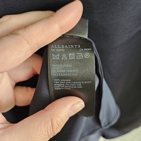 All Saints Breeze Dress Blue sz 6 - Picture 6 of 16